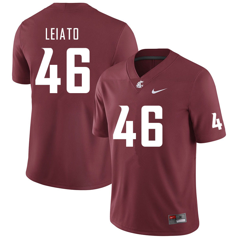 Men #46 Blessing Leiato Washington State Cougars College Football Jerseys Sale-Crimson